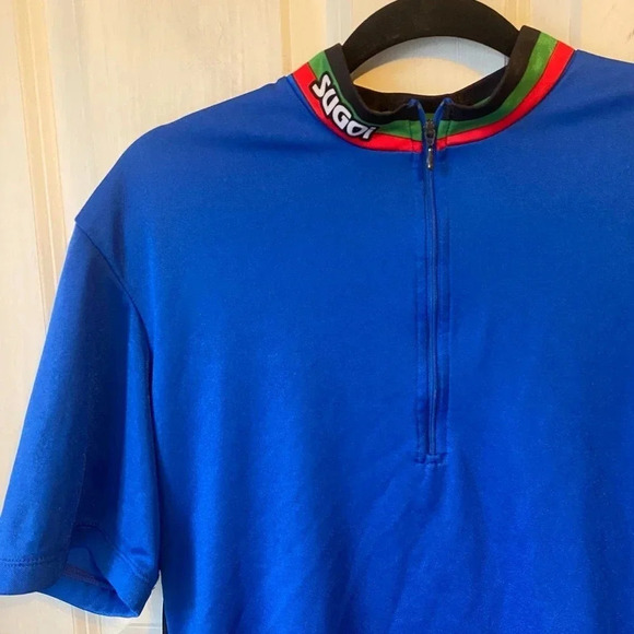 VTG Y2K Sugoi 1/4 Zip Cycling Jersey 3 Back Pockets Mens Size M-L Stretch - Picture 4 of 7
